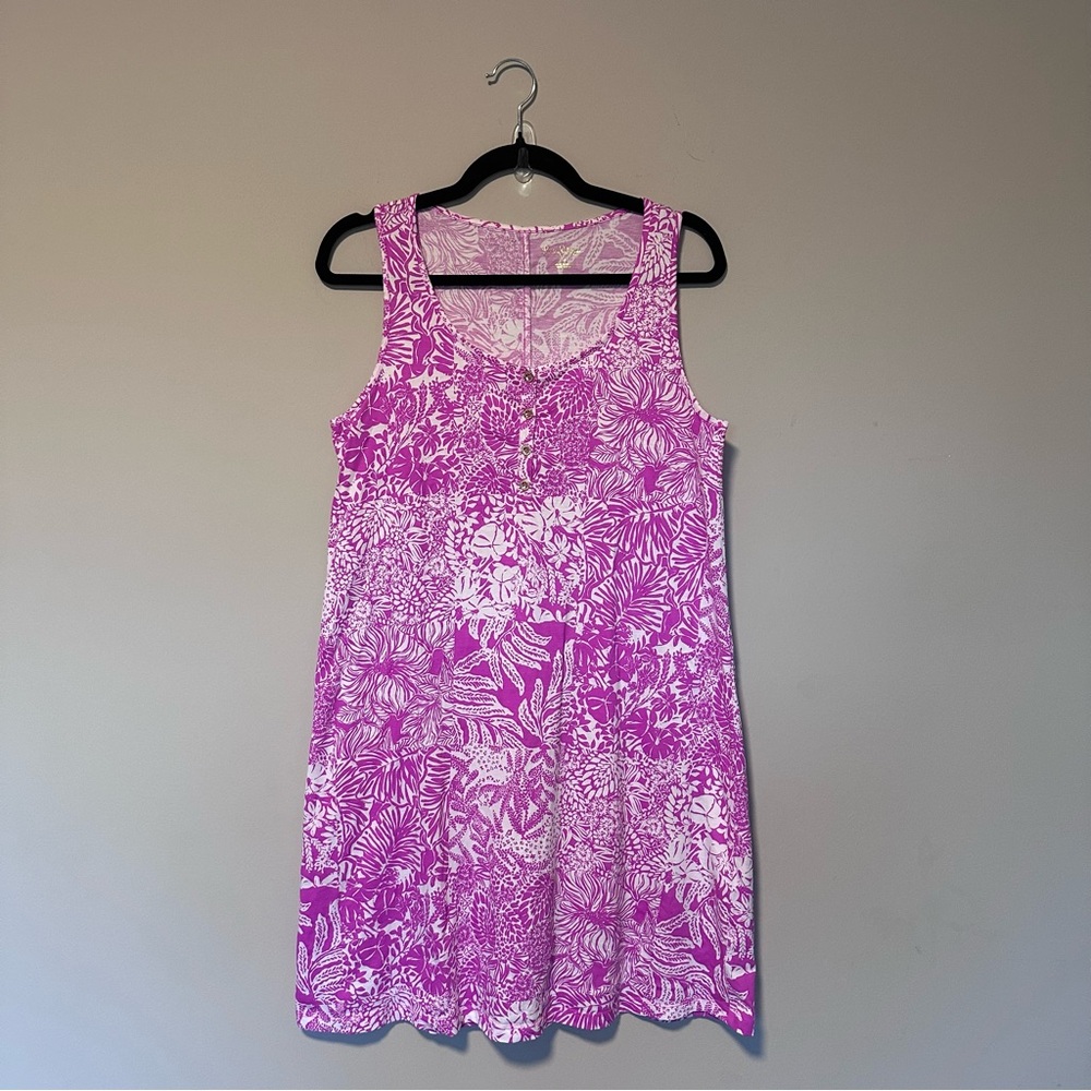 Lily Pulitzer Pink White Floral Tank Dress